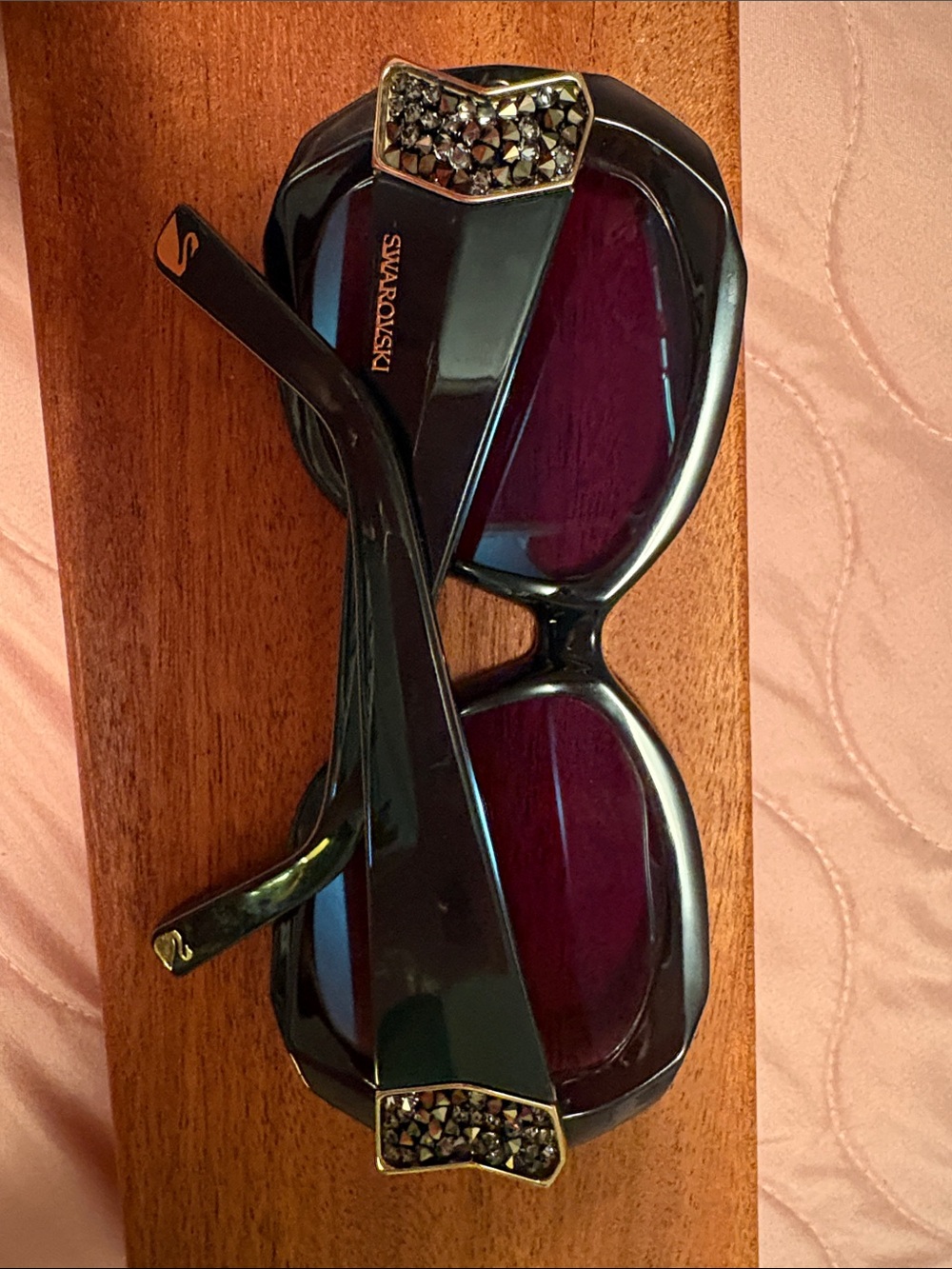 Swarovski Black Jeweled Sunglasses